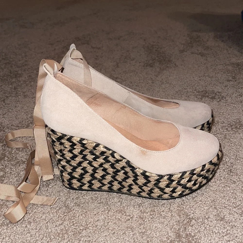 Free People Camel Charade Espadrille Ballet Wedge - size 7 - Picture 4 of 8